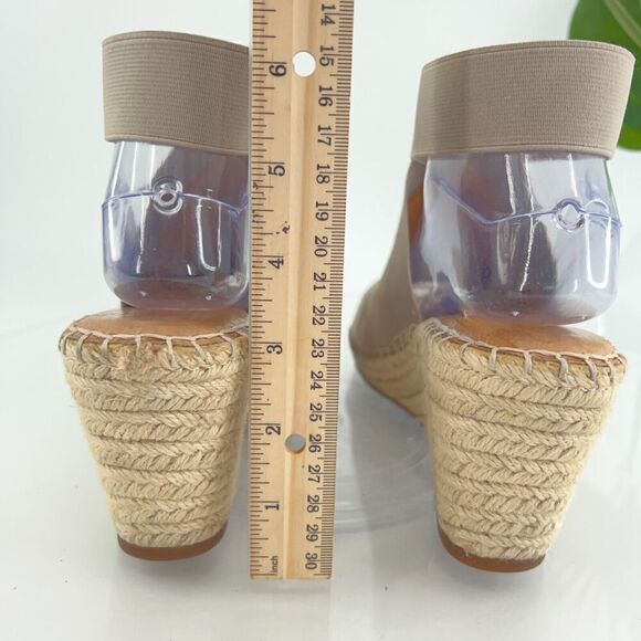 Gentle Souls Women's Colleen Sandals 10 Espadrille Wedge Cross Strap Tan Suede - Picture 7 of 15